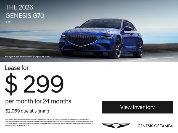 Lease a New 2026 Genesis for G70