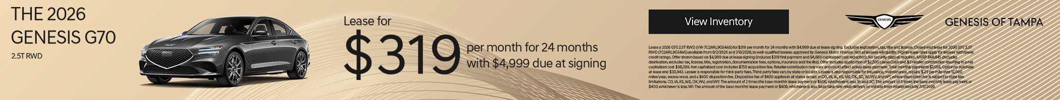 Lease for $319/mo for 24 mos with $4,999 DAS
