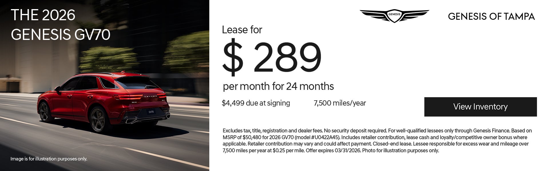 Genesis Special Offer